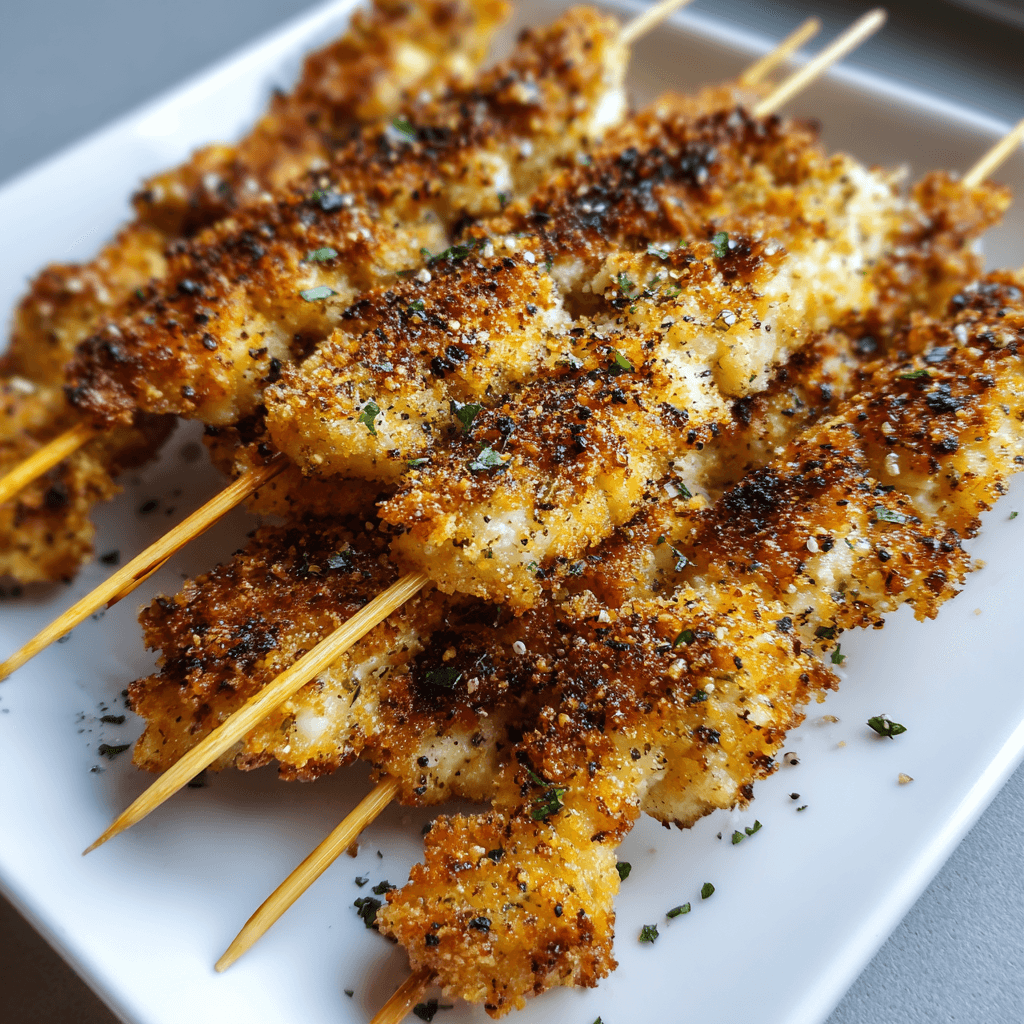 25 Minute Air Fryer Garlic Parmesan Chicken Skewers That Crunch Perfectly