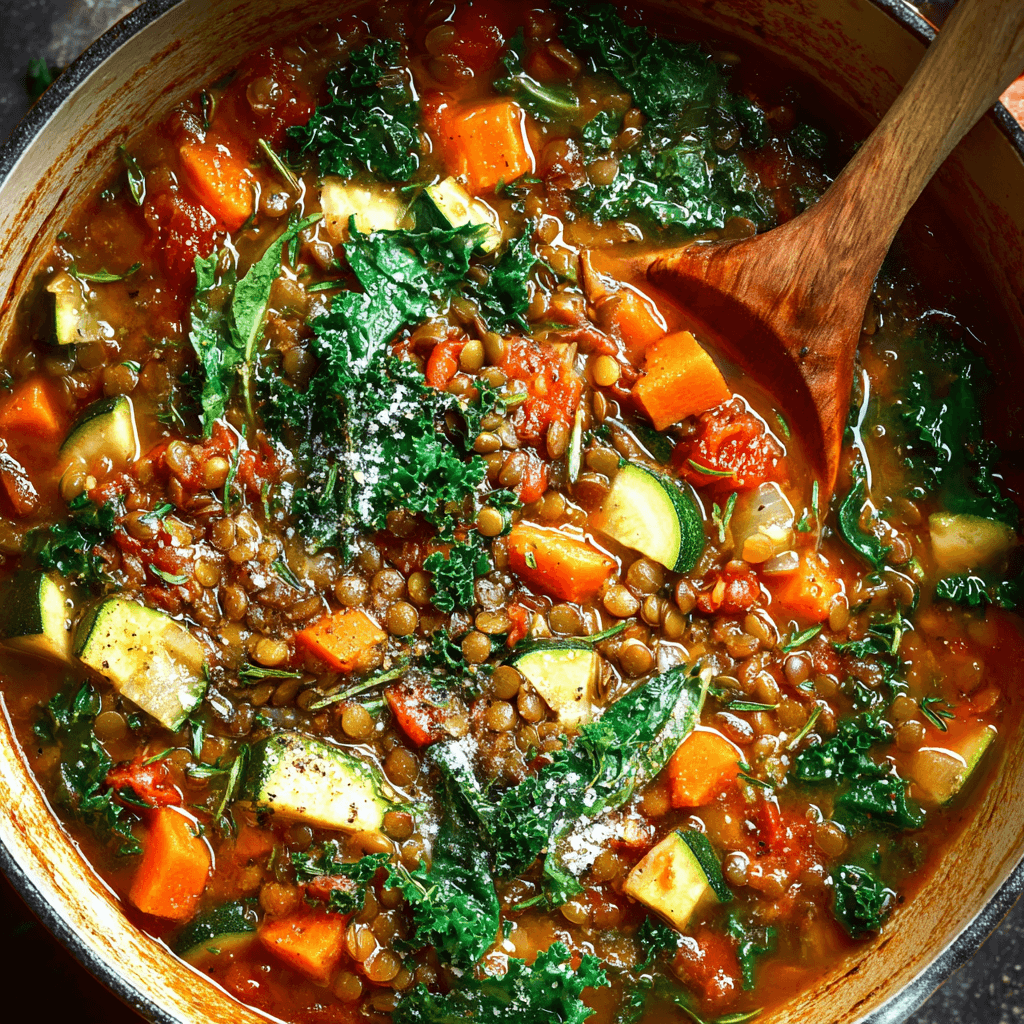20-Min Hearty Veggie Lentil Soup Recipe