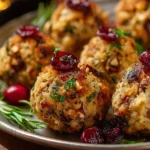 Cranberry Turkey Stuffing Balls Recipe Easy Cranberry Turkey Stuffing Bites Festive Turkey Stuffing Balls With Cranberry H...