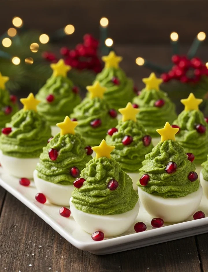 Deviled Egg Christmas Trees Festive Holiday Appetizer