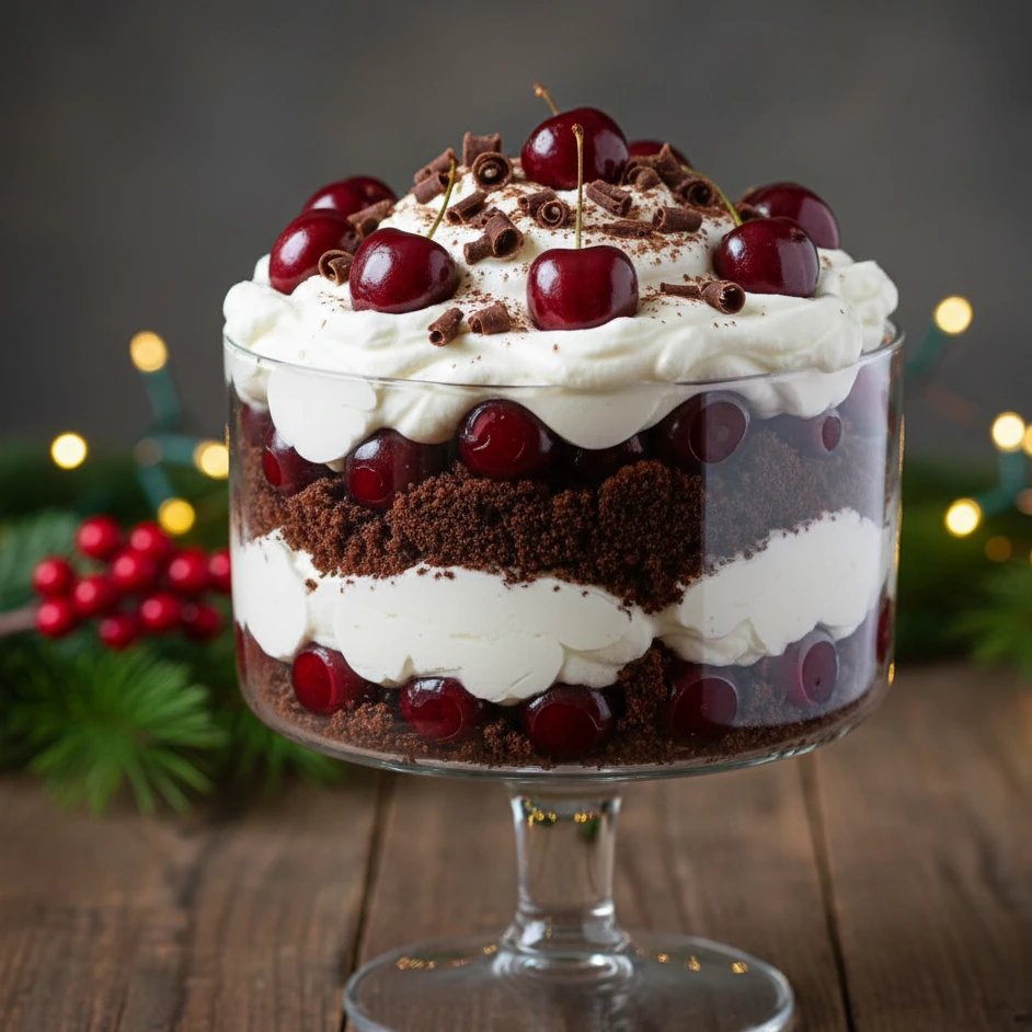 Irresistible Non-Alcohol Black Forest Trifle for Christmas